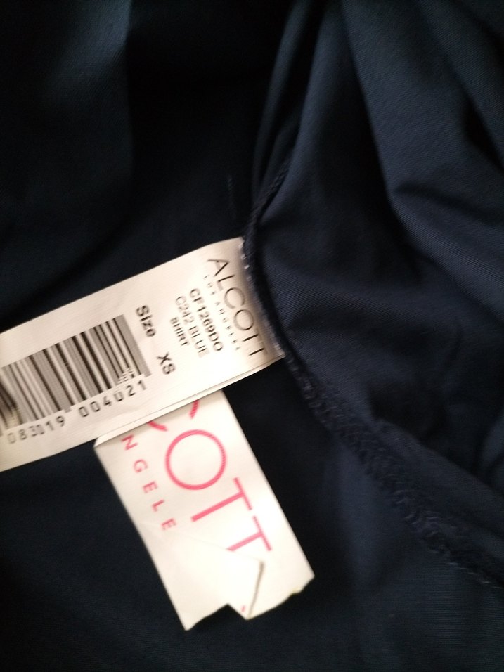 Düğmeli Lacivert Keten Kadın Gömlek - Görsel 4