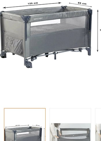 Diğer Gri Katlanabilir Oyun Parkı Yatak