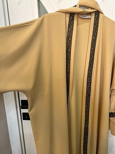 diğer Beden camel Renk Şık abaya