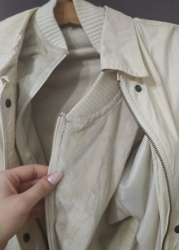 Kadın Beyaz Midi Trençkot Kemerli - Görsel 4