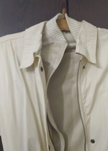 Kadın Beyaz Midi Trençkot Kemerli - Görsel 3