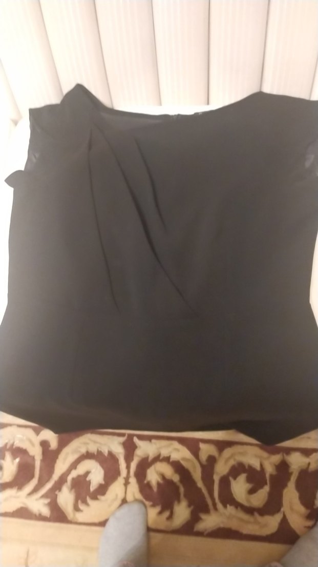 Siyah V Yakalı Klasik Midi Elbise - Görsel 2