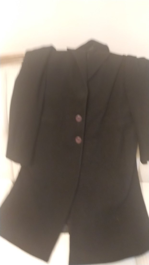 Düğmeli Siyah Kadın Ofis Kabanı - Görsel 3