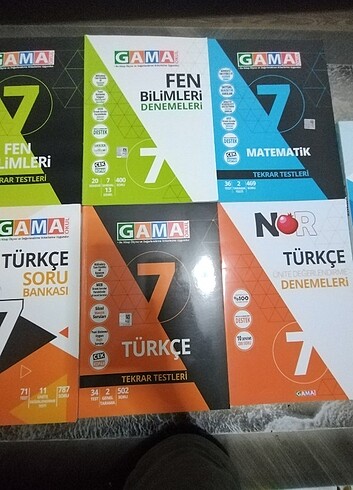 7.sınıf gama yayınları 9 tane test kitabı Ucuza