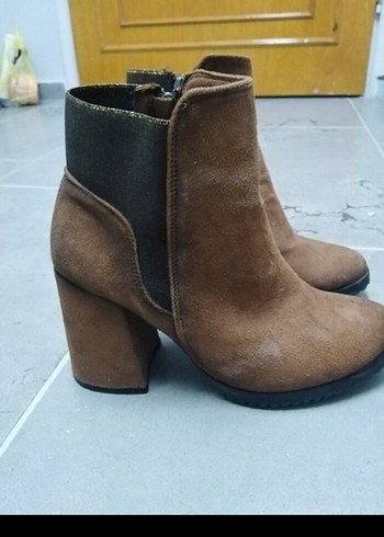 37 Beden Süet Taba Kadın Dolgu Topuklu Bot