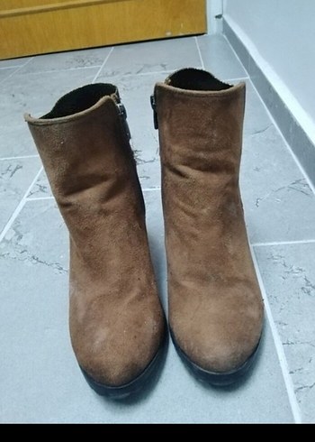Süet Taba Kadın Dolgu Topuklu Bot