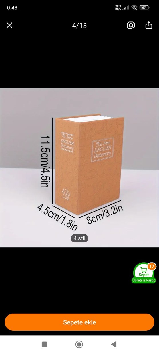 Kitap Görünümlü Gizli Kasa -mavi renk - Görsel 3