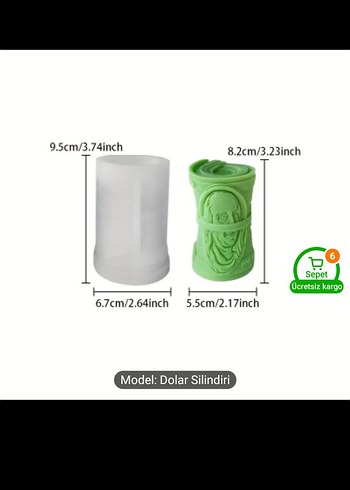 dolar şeklinde mum silikon