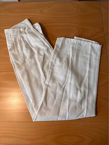 Bol paça keten pantolon