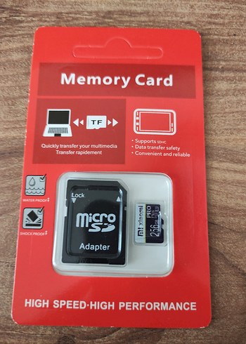 256 gb MicroSD Hafıza Kartı ve Adaptör