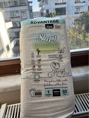 1 Beden: 2-5 kg Beden Sleepy yenidoğan bebek bezi 1 numara