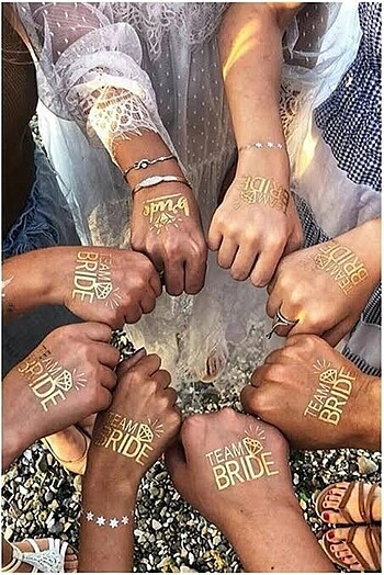 10 ADET GOLD GÜMÜŞ BRİDE TO BE DÖVME