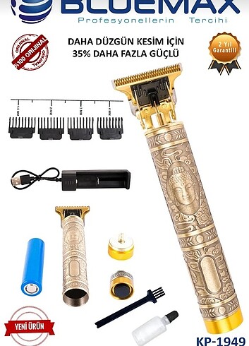 Saç Sakal Vücut Tıraş Makinesi Çizik Atma Sıfır Alır Güçlü Perfo - Görsel 3