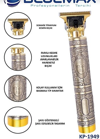 Saç Sakal Vücut Tıraş Makinesi Çizik Atma Sıfır Alır Güçlü Perfo - Görsel 6