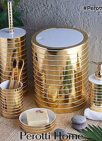 Perotti Linea 5 li Lüx Banyo Seti Gold beyaz14759 