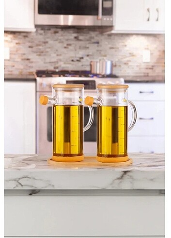 Karçiçeği Home 2'li Yuvarlak Yağlık Seti Altlıklı 900ML İlk sen