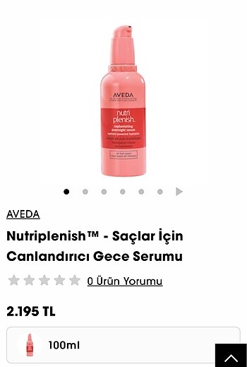 Aveda NutriPlenish Nemlendirici Gece Saç Serumu 100 ml