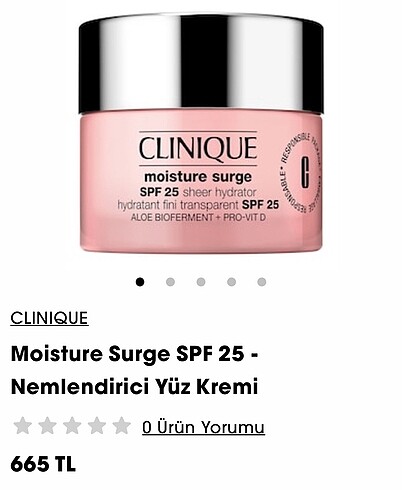 CLINIQUE Moisture Surge SPF 25 - Nemlendirici Yüz Kremi 30ml