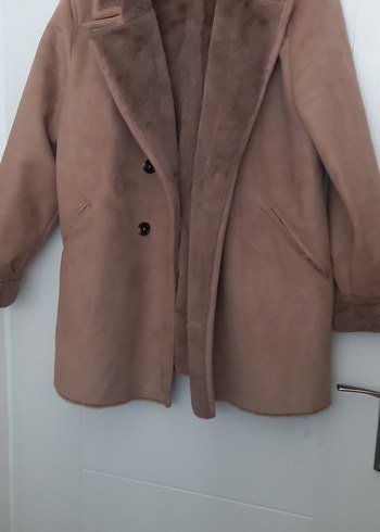 LC Waikiki Bej Suet Kurklu Midi Ceket