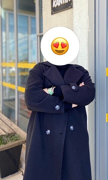 xl Beden Siyah kaşe kaban