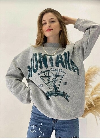 Montana Baskılı sweatshirt