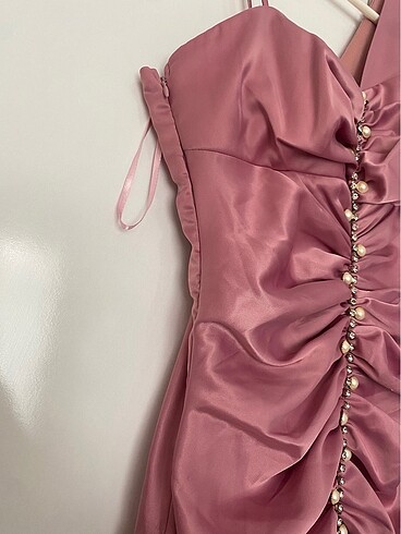 pembe abiye elbise - Görsel 5