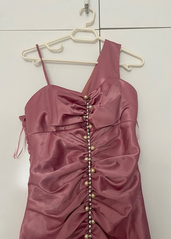 pembe abiye elbise - Görsel 3