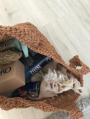 Beden hasır el örgüsü mango model çanta