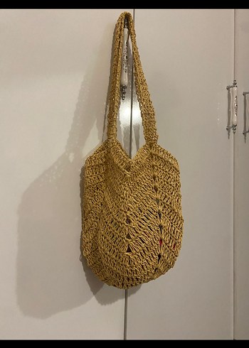 Diğer Hasır el örgüsü lale model çanta