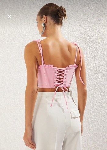 Pembe Fırfırlı Mini Bustiyer - Görsel 2