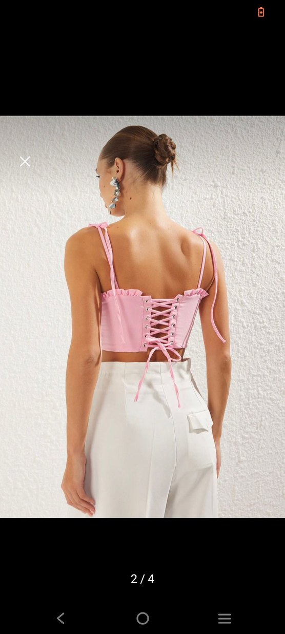 Pembe Fırfırlı Mini Bustiyer - Görsel 2