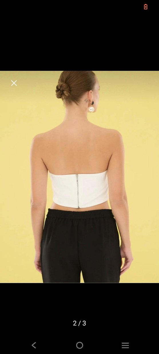 Beyaz Straplez Mini Bustiyer - Görsel 2