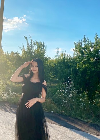 s Beden siyah Renk Siyah Drapeli Uzun Abiye Elbise