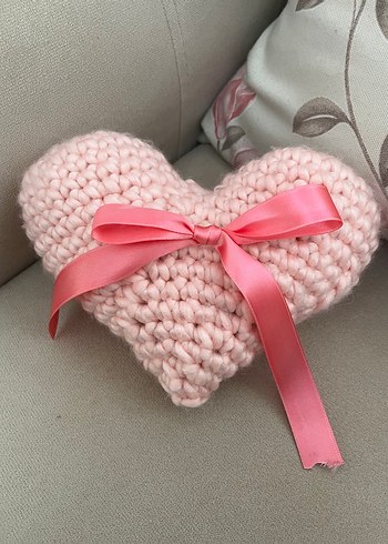 Sevgililer Günü Hediyesi Pembe Kalpli Pinterest Yastık - Görsel 5