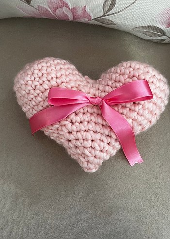 Sevgililer Günü Hediyesi Pembe Kalpli Pinterest Yastık - Görsel 3