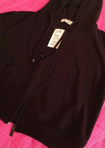 Siyah Fermuarlı Sweatshirt - Görsel 2