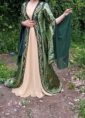 m Beden yeşil Renk Kaftan modeli 