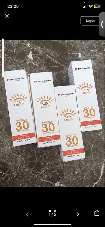 30 Spf güneş kremi
