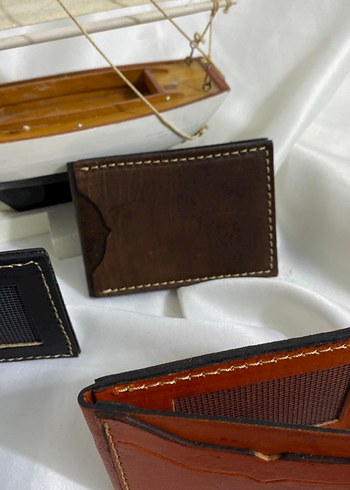 Renkli Deri katlanır kartlık erkek Cüzdanı - Görsel 5