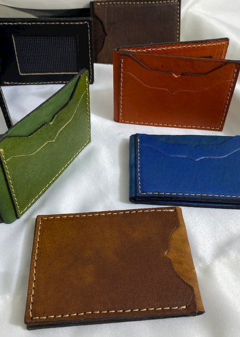 Renkli Deri katlanır kartlık erkek Cüzdanı - Görsel 6