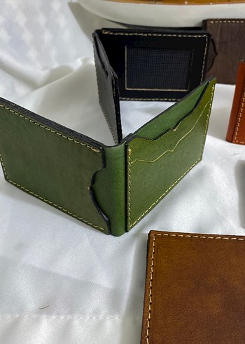 Renkli Deri katlanır kartlık erkek Cüzdanı - Görsel 2