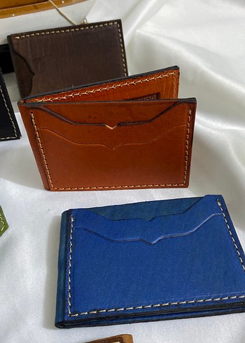 Renkli Deri katlanır kartlık erkek Cüzdanı - Görsel 4