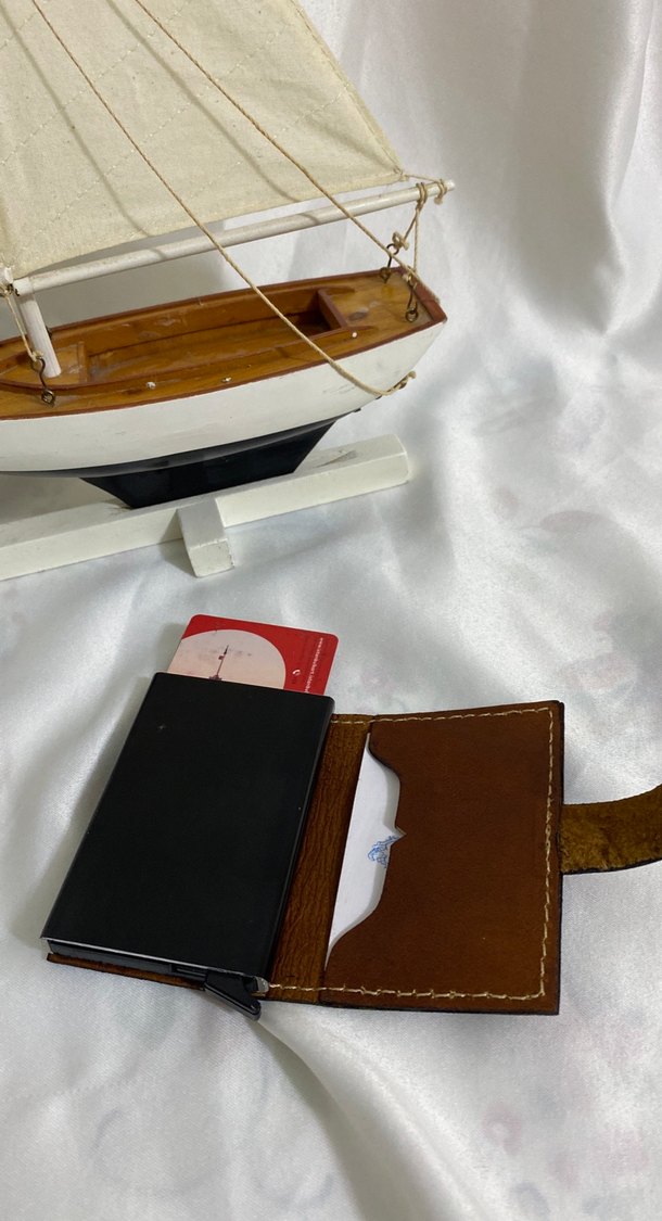 Kahverengi Minimalist Erkek Cüzdan - Görsel 3