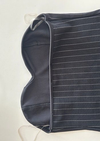 Kadın Siyah Çizgili Piliseli takım Kumaş Pantolon - Görsel 4