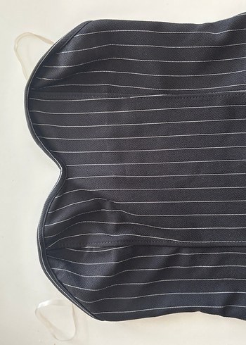 Kadın Siyah Çizgili Piliseli takım Kumaş Pantolon - Görsel 3