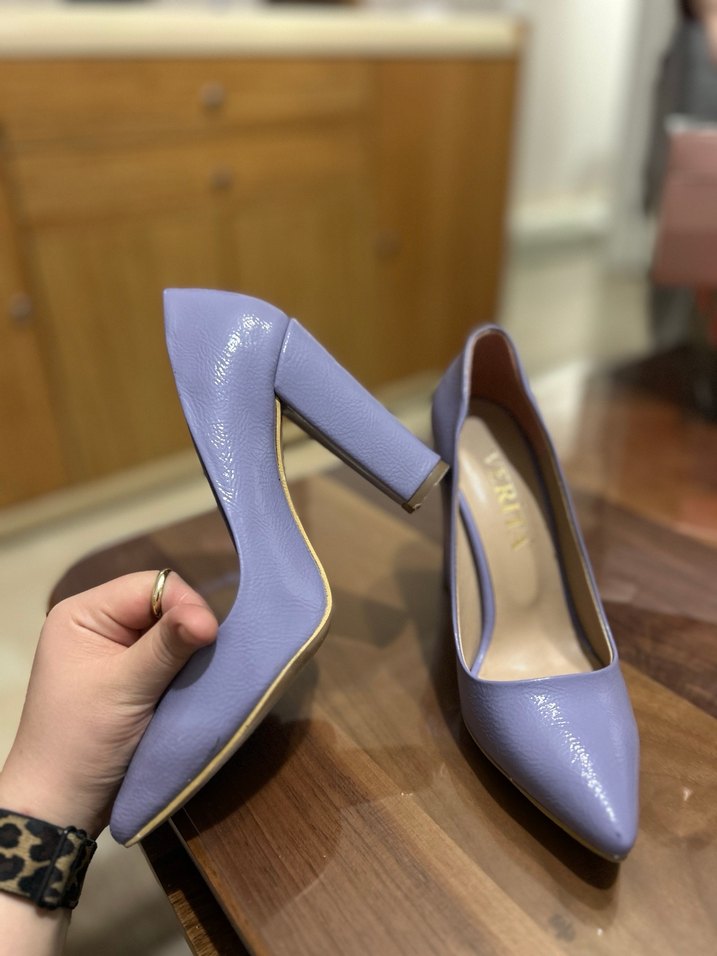 Pastel Mor Stiletto Kadın Topuklu Ayakkabı - Görsel 2