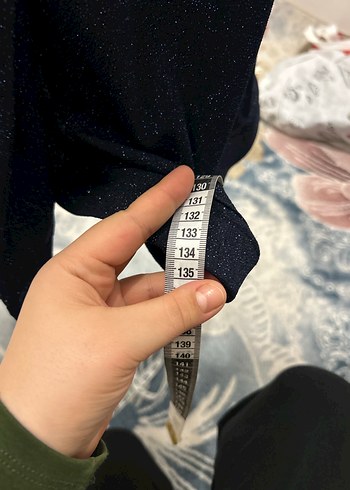 Uzun Kollu lacivert Drapeli V Yaka Elbise - Görsel 5