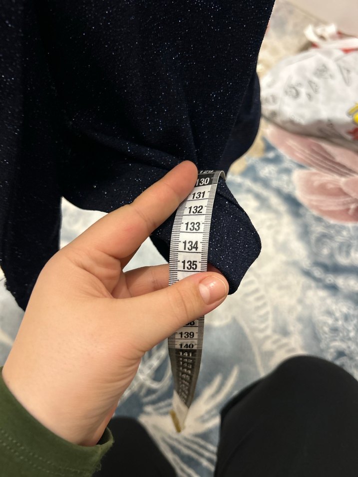 Uzun Kollu lacivert Drapeli V Yaka Elbise - Görsel 5