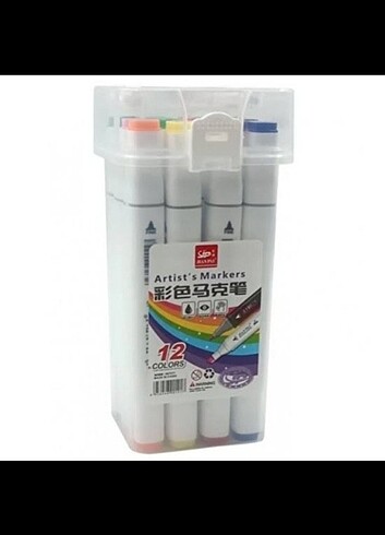 12 li çift uçlu marker kalem