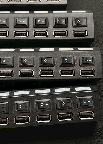 Siyah Çoklu USB Hub Anahtarlı - Görsel 5